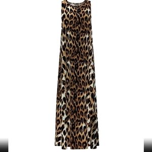 Leopard print sleeveless maxi